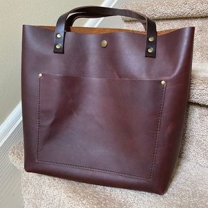 Portland leather goods medium tote cognac